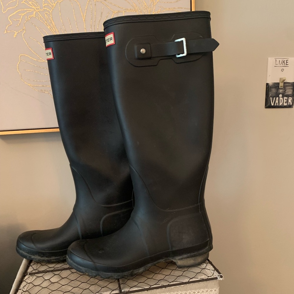 Lightly worn hunter boots